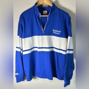 Vintage Barbarian Rugby Casuals Shirt Mens L Ryerson University 1/4 Zip Sweater